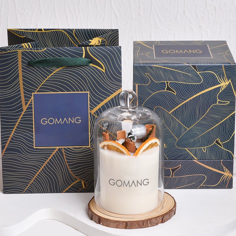 2024 Wholesale dried flower scented candle Gift Soy wax candle home decoration luxury scented candle gift set glass jar
