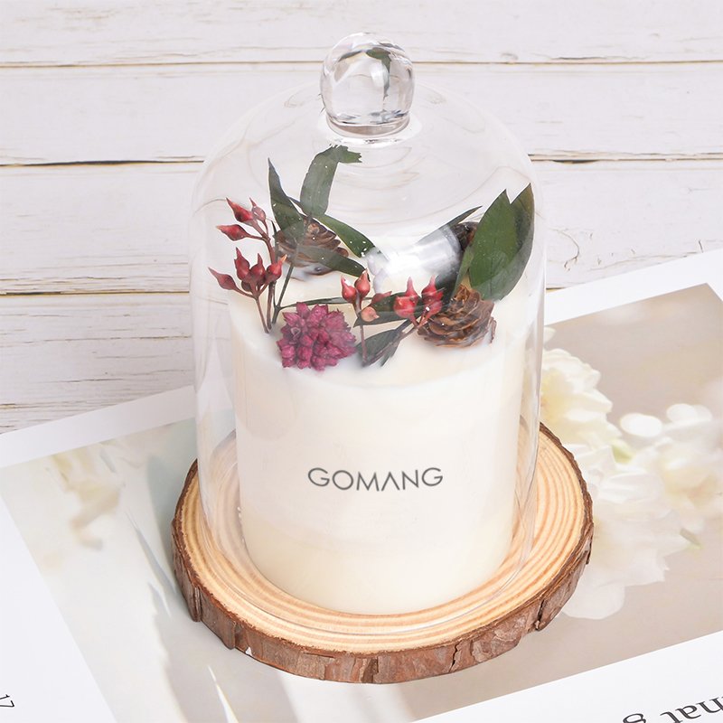 2024 Wholesale dried flower scented candle Gift Soy wax candle home decoration luxury scented candle gift set glass jar
