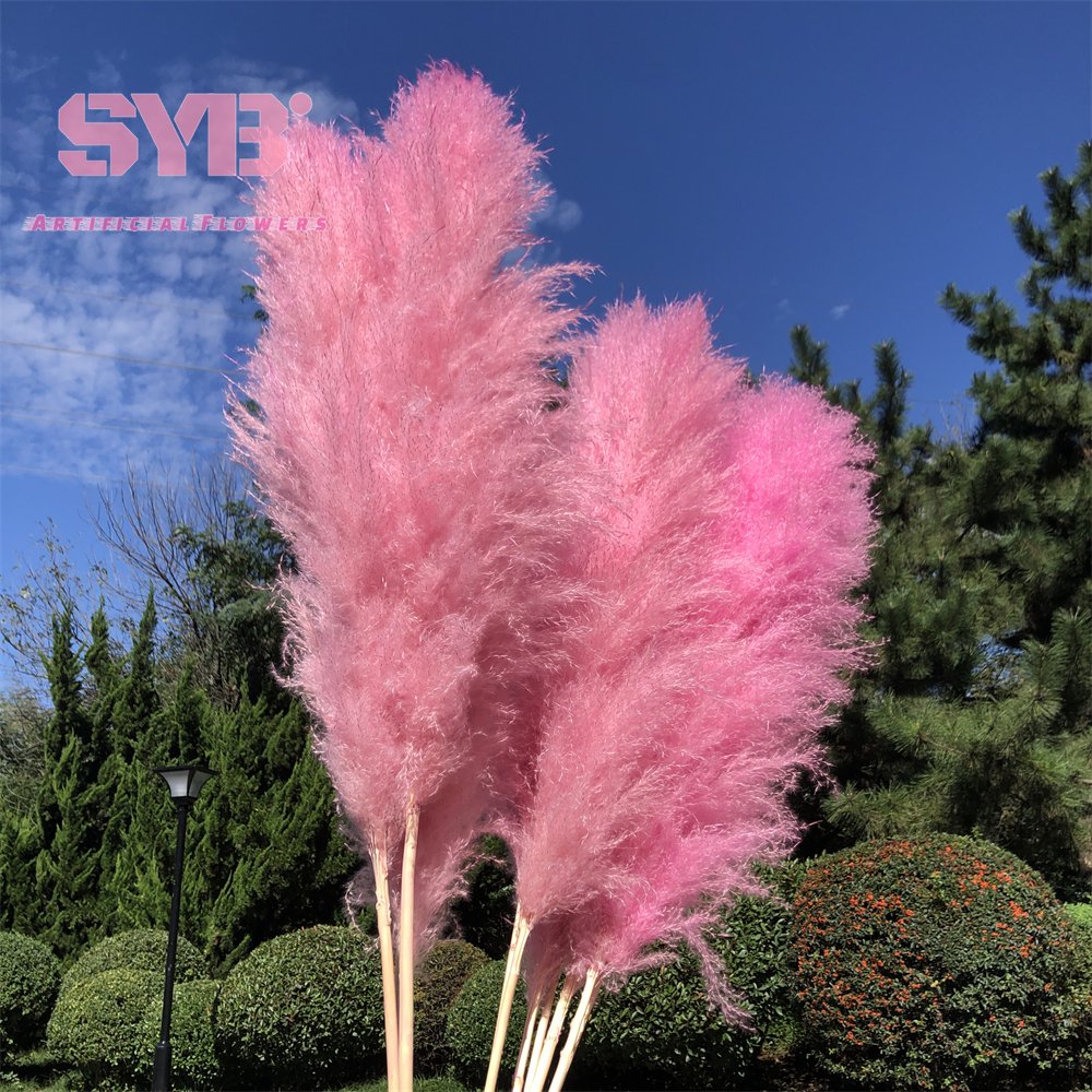 Hot Sale Artificial Flowers Decorative Flowers Coloured Natural Dried Pampas Grass For Wedding Party