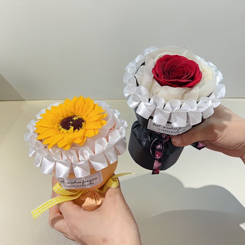Preserved soap roses flower Bouquet Elegant Wedding Bouquet Gifts for birthday