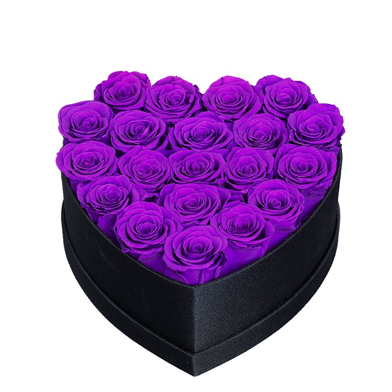 wholesale high quality beauty eternal preserved flower natural fresh dried preserve flower with Heart-shaped gift box packaging