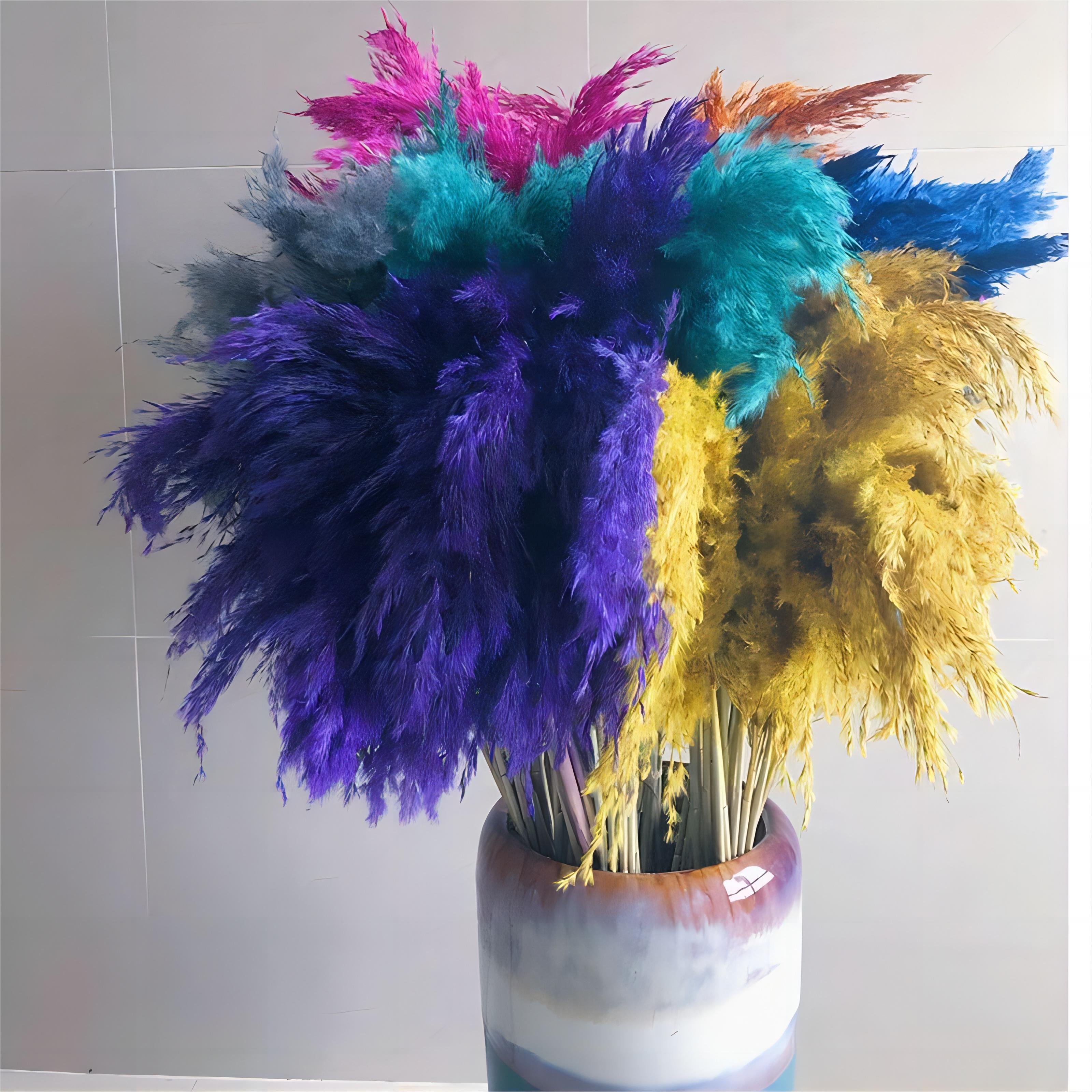 Natural Pampas Grass Set Bouquet | Boho Dried Floral Arrangement Centerpiece Table Decor Wedding Decor Rustic Decor 20pcs