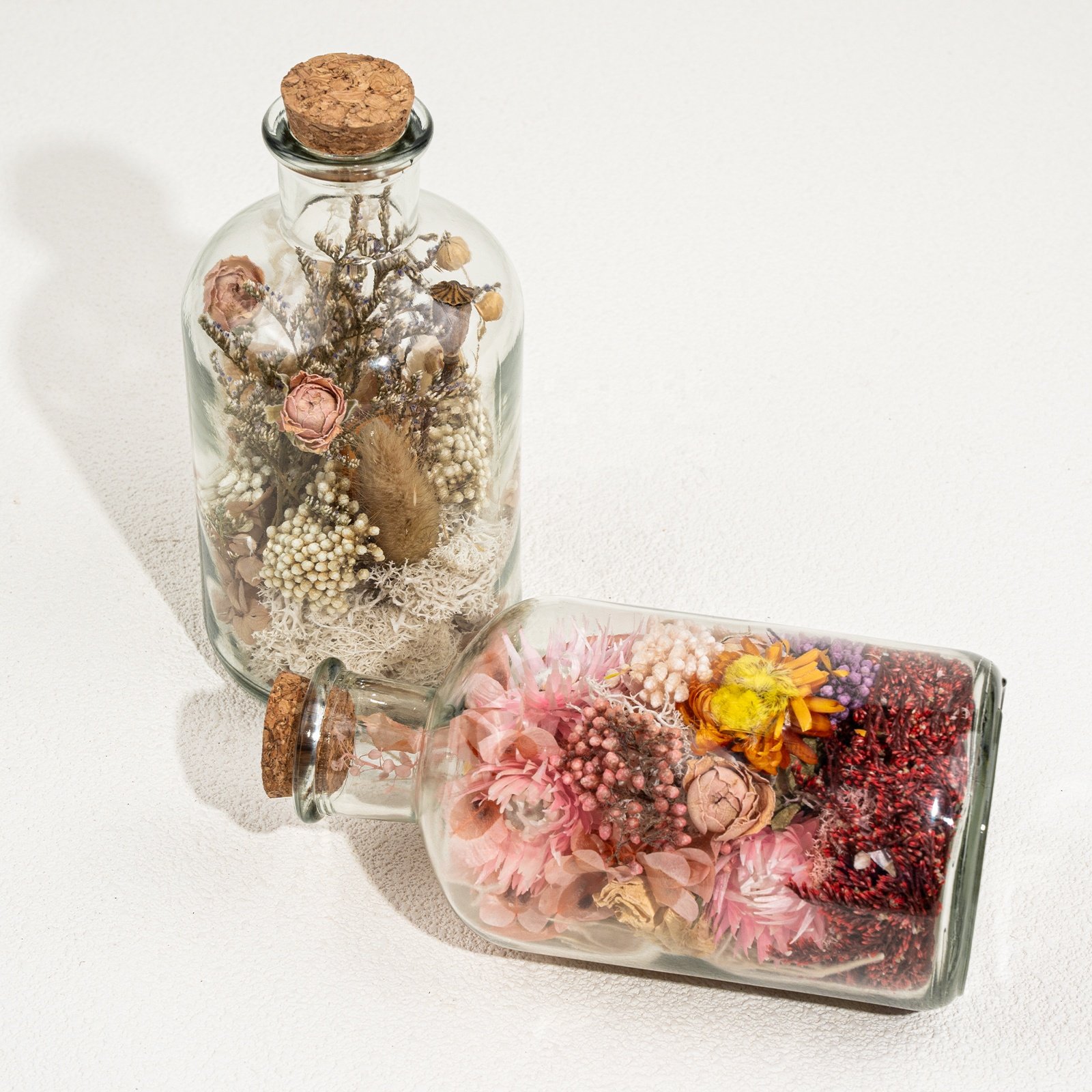 Home Wedding Table Decor Birthday Gifts Dried Wildflower Flower Terrarium Preserved Flower In Bottle Jars