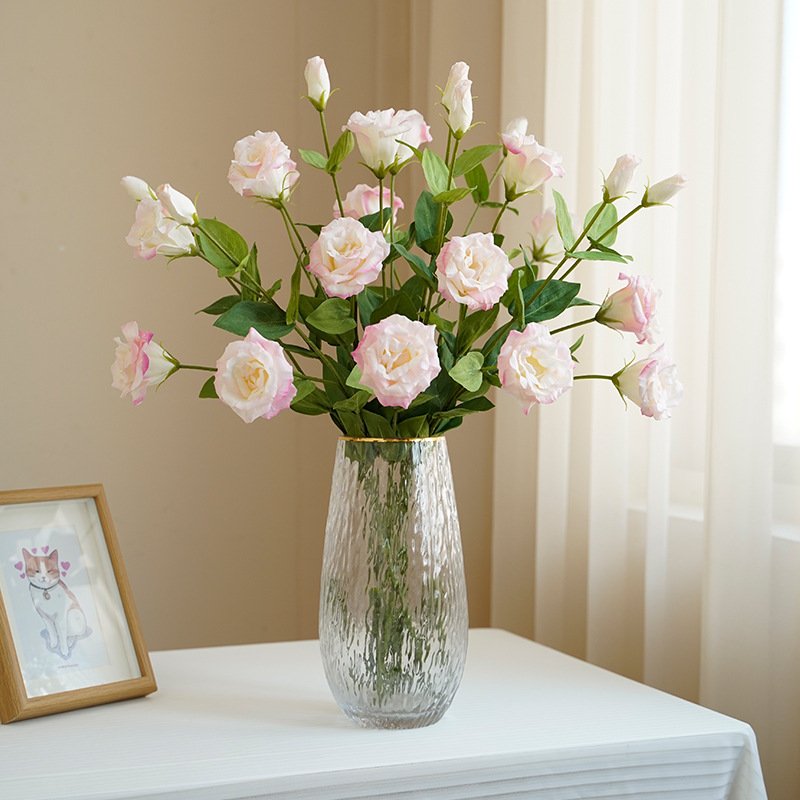 Wholesale Real Touch Eustoma Flower Artificial High Quality White Lisianthus Flowers For Wedding Home Party Decoration