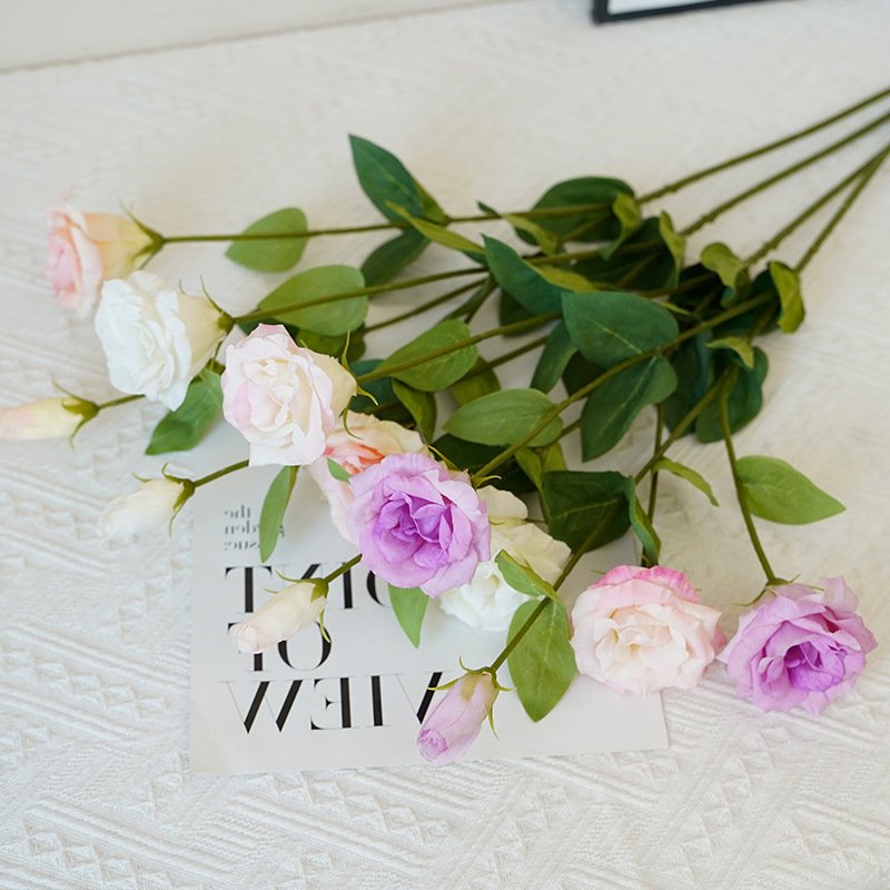 Wholesale Real Touch Eustoma Flower Artificial High Quality White Lisianthus Flowers For Wedding Home Party Decoration
