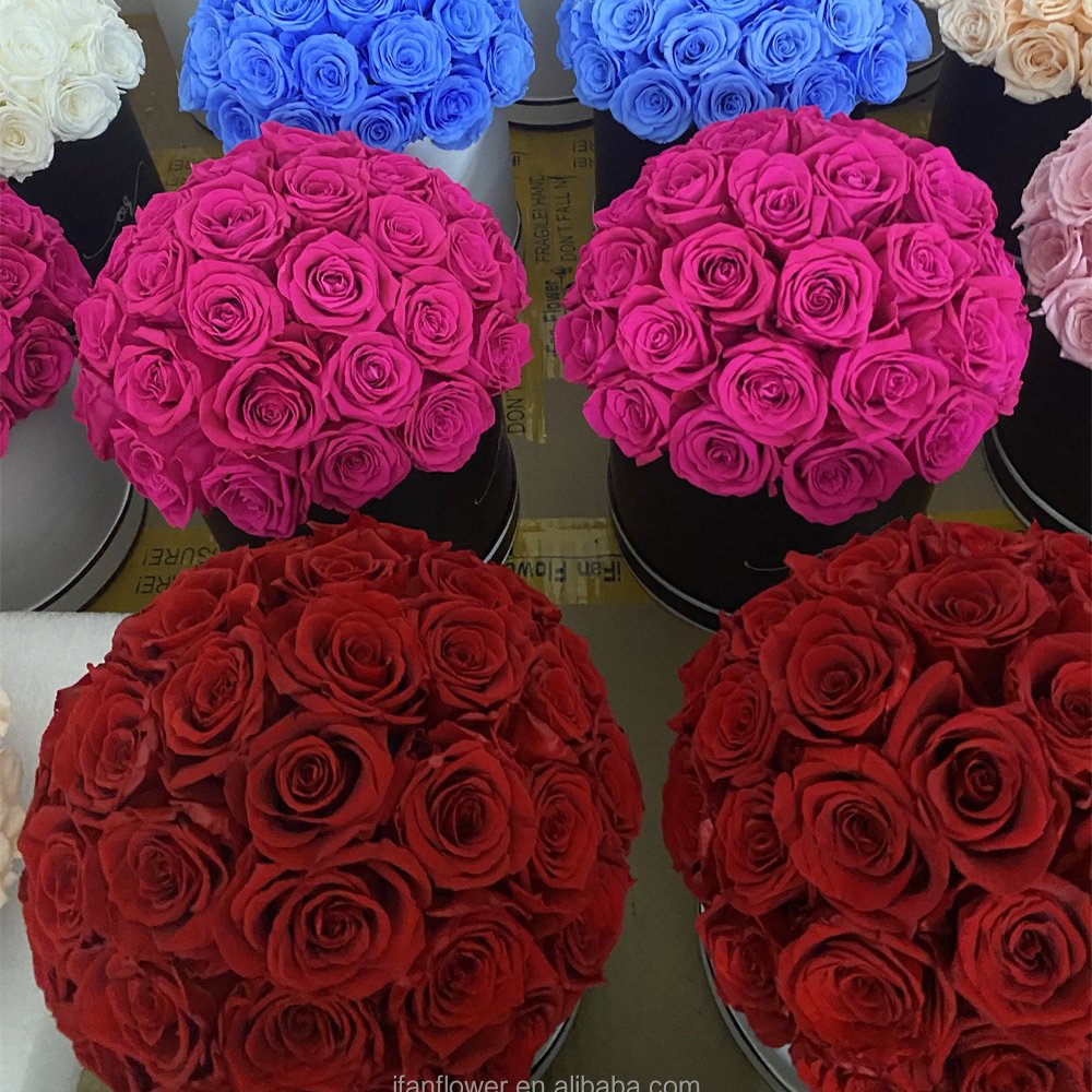 wholesales Decorative flowers preserved roses in Gift box Factory direct supply gifts