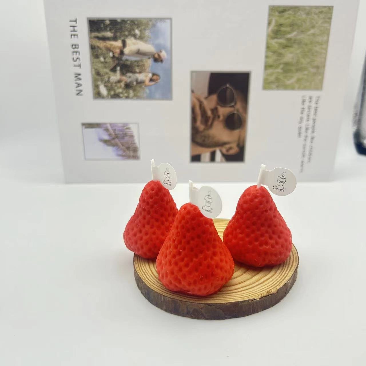 Hot Sale Gift Set of Soy Wax Scented Strawberry Candles Wholesale Birthday Gift Strawberry Scented Candles