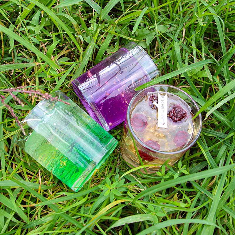 Festival hot selling handmade dried flowers gel wax luxury custom scented jelly candle