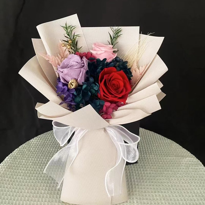 Handmade forever roses bouquet eternal flower for mom grandma wife women's anniversary birthday gift