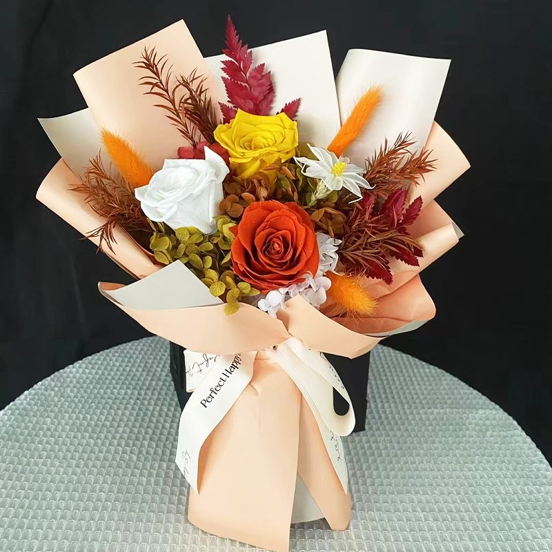 Handmade forever roses bouquet eternal flower for mom grandma wife women's anniversary birthday gift