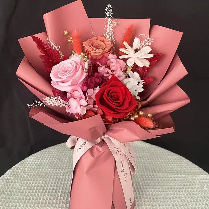 Handmade forever roses bouquet eternal flower for mom grandma wife women's anniversary birthday gift
