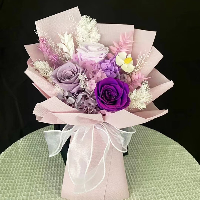 Handmade forever roses bouquet eternal flower for mom grandma wife women's anniversary birthday gift