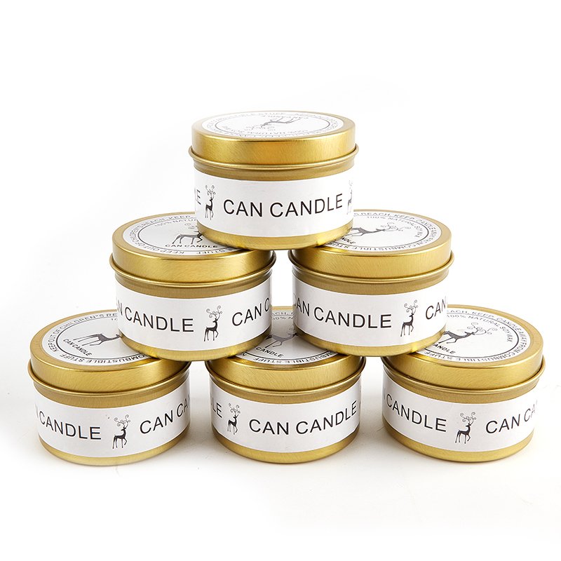 Home Decoration Aromatherapy Crystal Stone Candles Gold/Silver Tin Box Dried Flower Scented Soy Wax Smokeless Candle/Candels