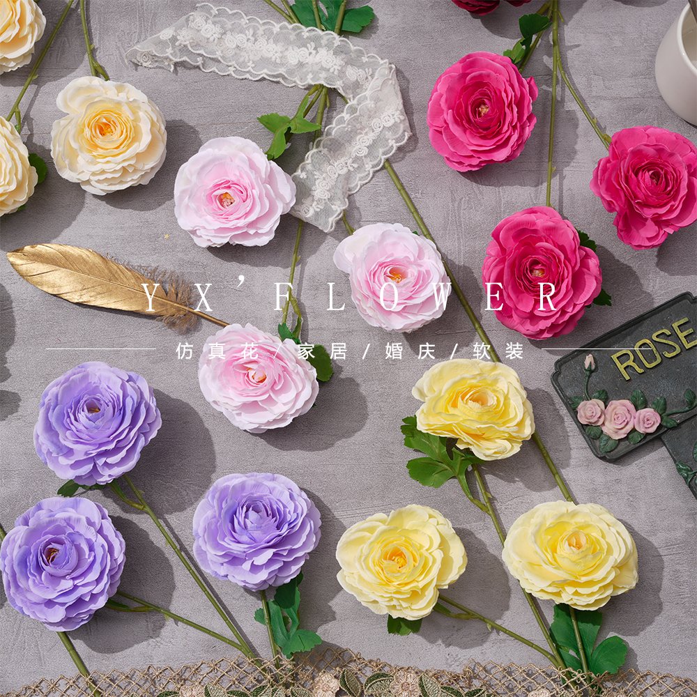 3 head Lilian Wedding Hall Road lead flower row home decoration high quality Lilian living room table decoration wholesale