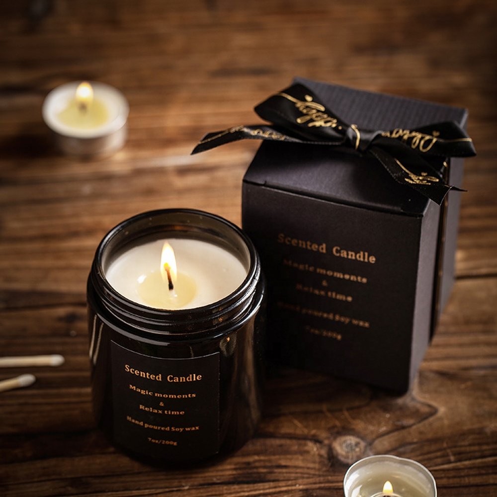 Wholesale Private Label Modern Packaging Gift Luxury Aromatherapy Jar Soy Wax Dried flowers Scented Candle