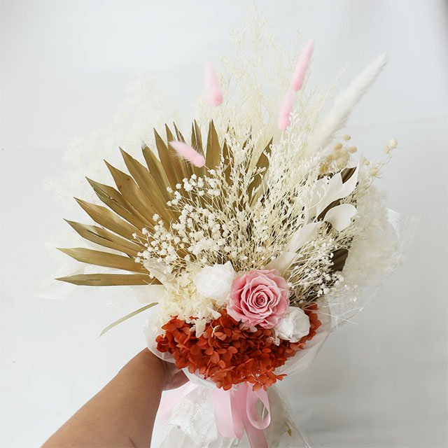 Custom ins boho dry flowers bouquet preserved driede flower bunch pampas grass for wedding home Decor