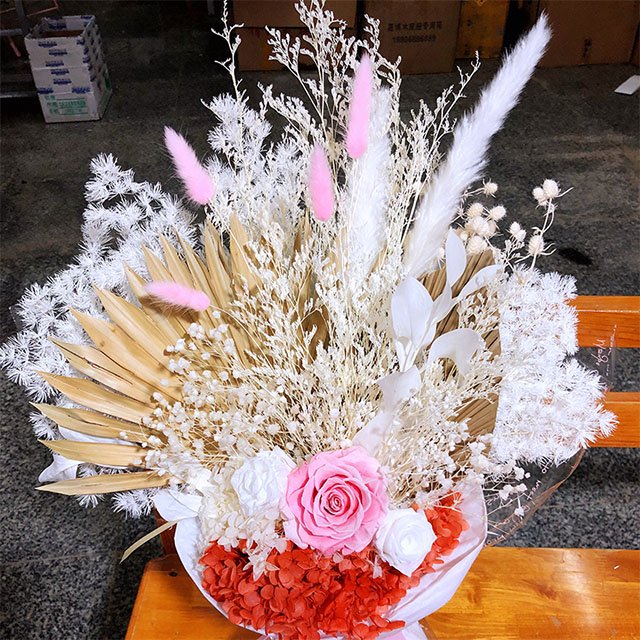 Custom ins boho dry flowers bouquet preserved driede flower bunch pampas grass for wedding home Decor
