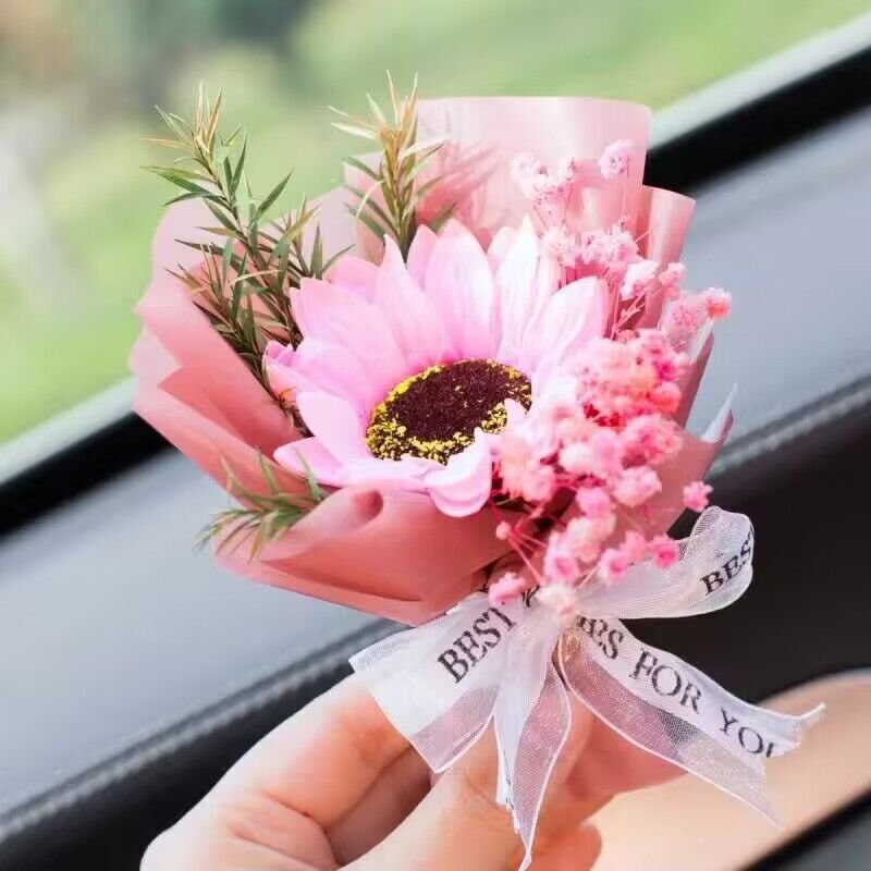 wedding valentine artificial gift preserved dried flower faux flower car decoration greeting decoration home decor
