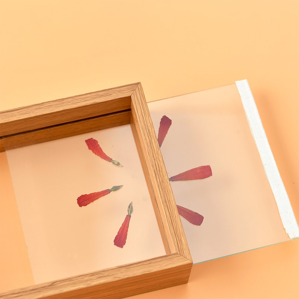 DIY Frame Double-Sided Glass Frame Desktop Ornaments European Style Dried Flower Leaves Specimen Box