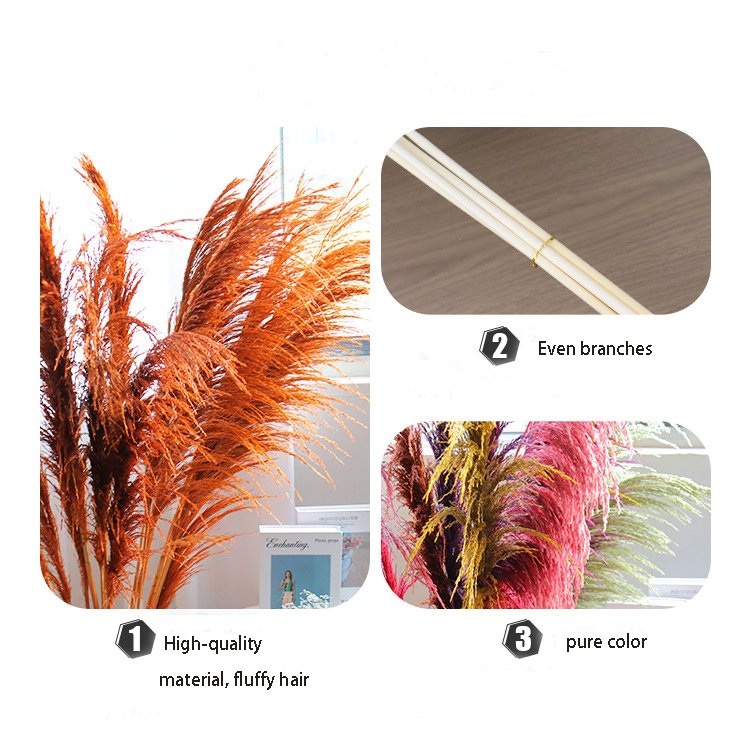 Sumflora 2024 hotel Christmas decoration club decoration reed flower wall dry flowers large pampas grass