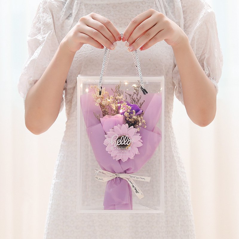 YX Mother&#39;s Day event decorations sunflower soap bouquet rose baby&#39;s breath dried flower bouquet gift sets for women