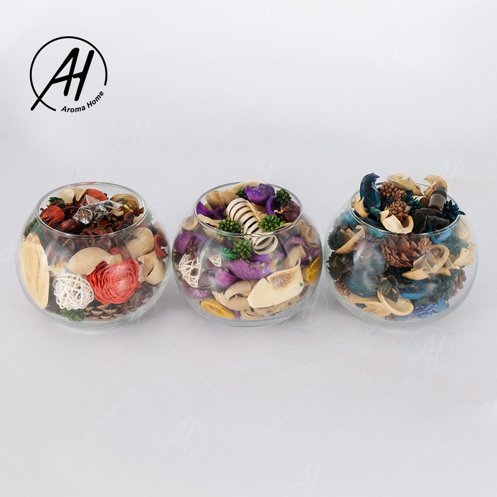 AROMA HOME Cotton Shell Aromatic Perfume Fragrance Potpourri Glass Sachet Scented Dried Flowers Air Freshener Gift Sets
