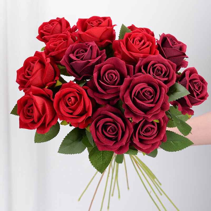 Highly simulated rose shop wedding professional dried roses exquisite dried flowers.