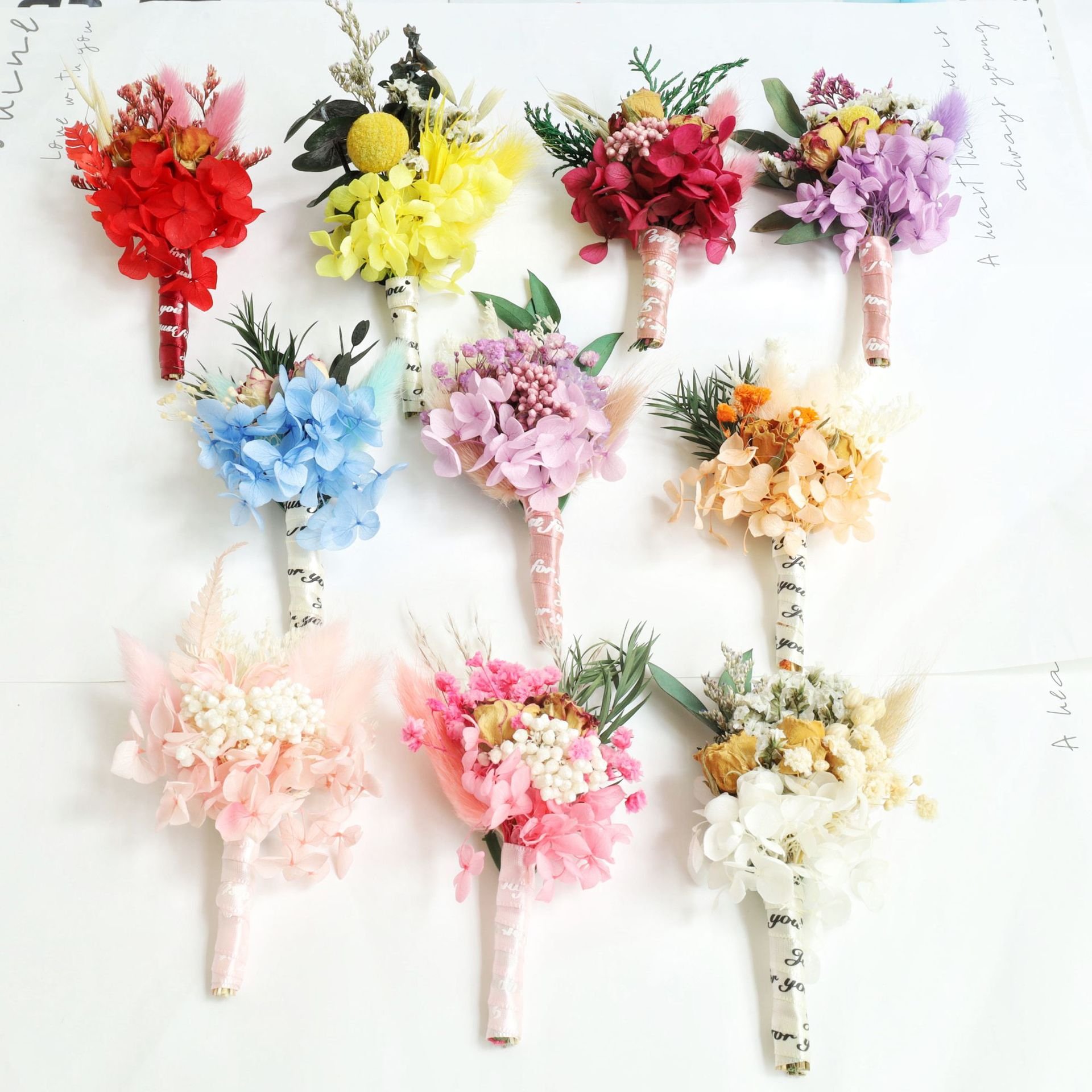 Mini Flower Bouquet Mixed Flowers Plants Bouquets for Decoration Fresh Dried Flower Corsage Bride Accessoriesers Preserved Flo
