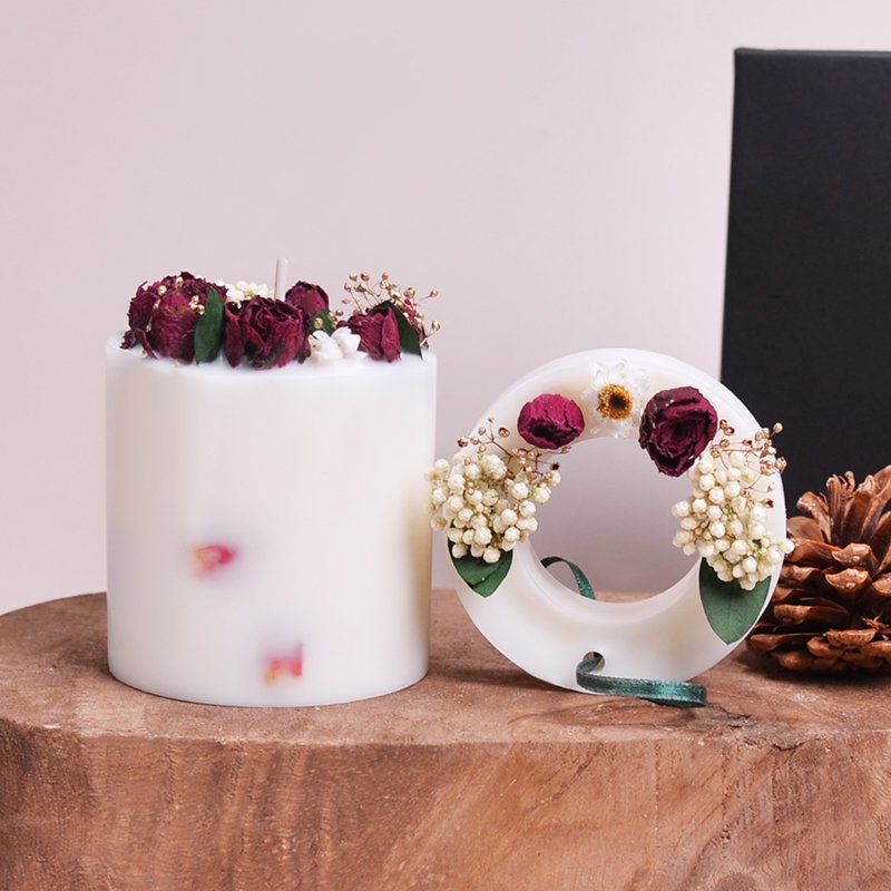 Party Gift Aromatherapy Scented Candle Wedding Romantic Dried flower Cylinder Aromatherapy Luxury dried flower Scented Candle