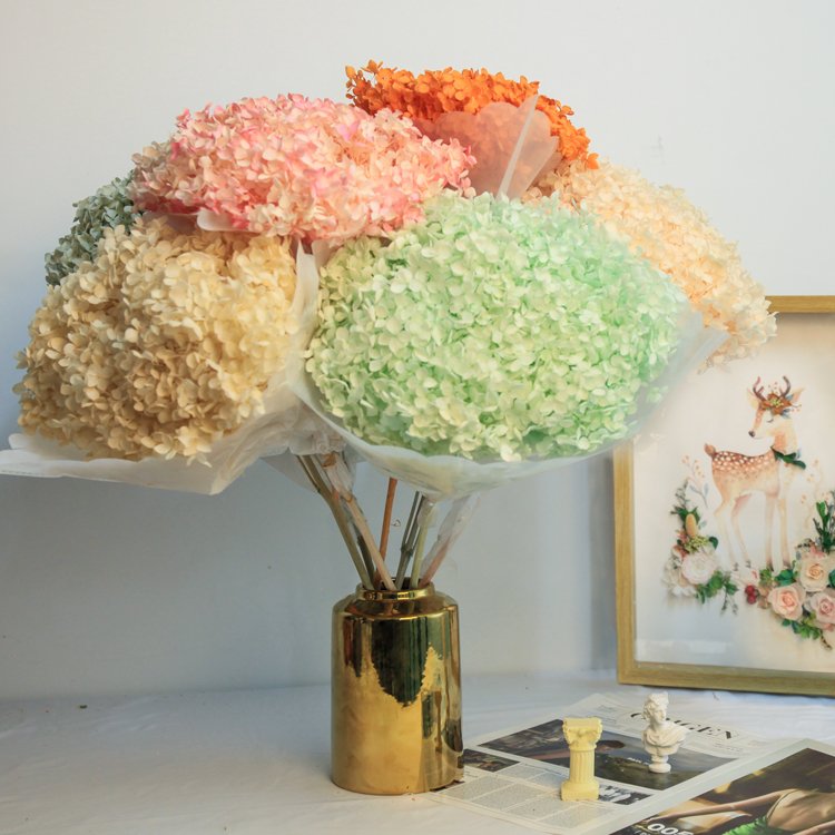 dry flower real touch dried flowers natural bulk big leaf preserved hydrangea flowers