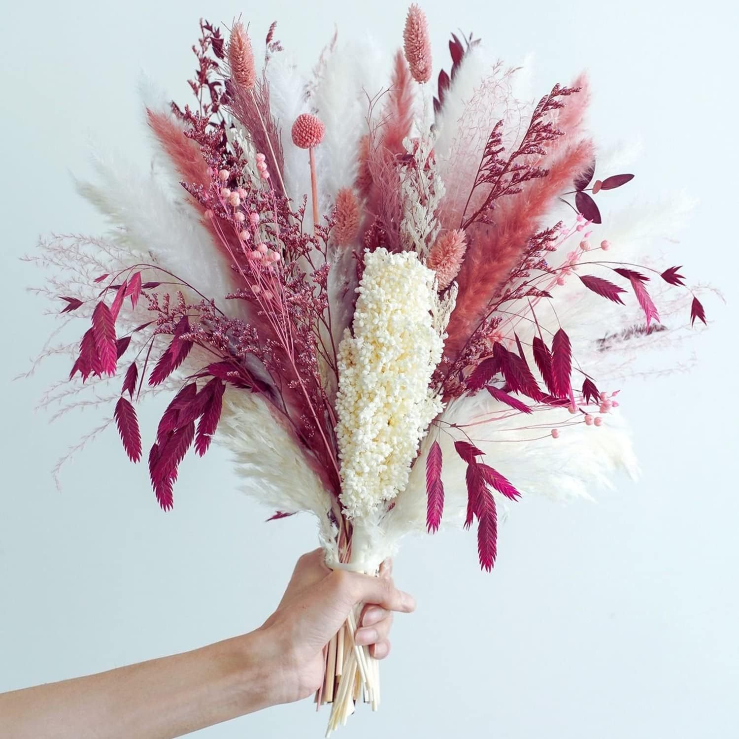 G35 Dried Flower Arrangement for Home Wedding Decoration Pampas Grass Arrangement Blush Pink Pampas Grass Decor