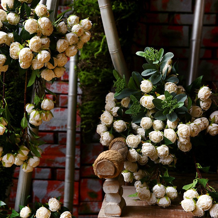 M410 Wedding New Artificial Flowers Vintage Dried Rose White Pink Red Rose Artificial Flower Silk Artificial Roses For Wedding