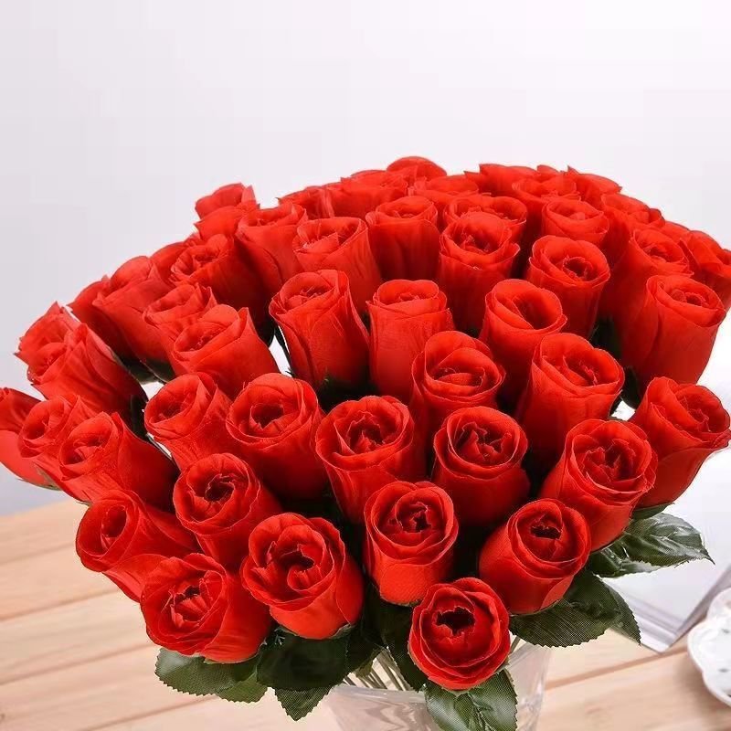High-end home display simulation flower wedding hall flower arrangement background single fake flower simulation rose bouquet