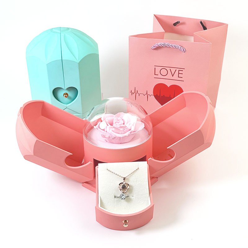 2024 Rose Preserved Flower In Box Angel Wings Eternal Flower Gift Box Wholesale