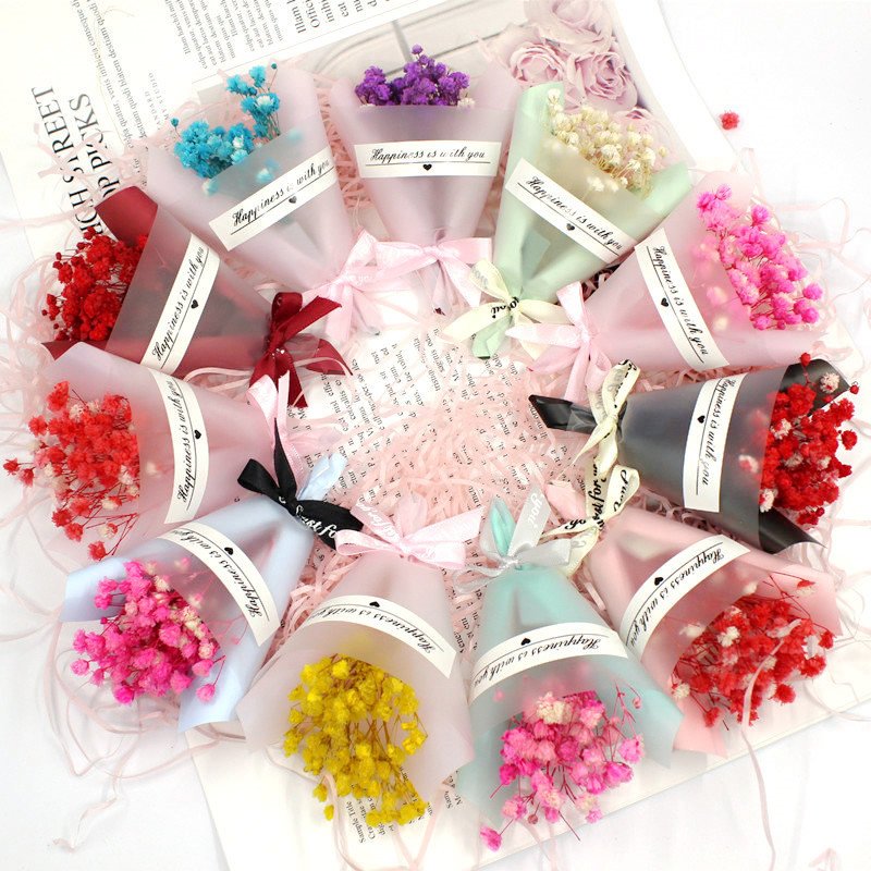 Mini Bouquet Babies Breath Artificial Flowers Dried Flowers Gift Valentine Mother Day