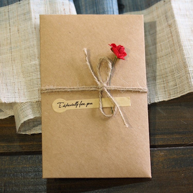 Custom Printing Embossed Wedding Dry Pressed Flower Gift Card Thank You Dried Flowers Greeting Cards with Flowers