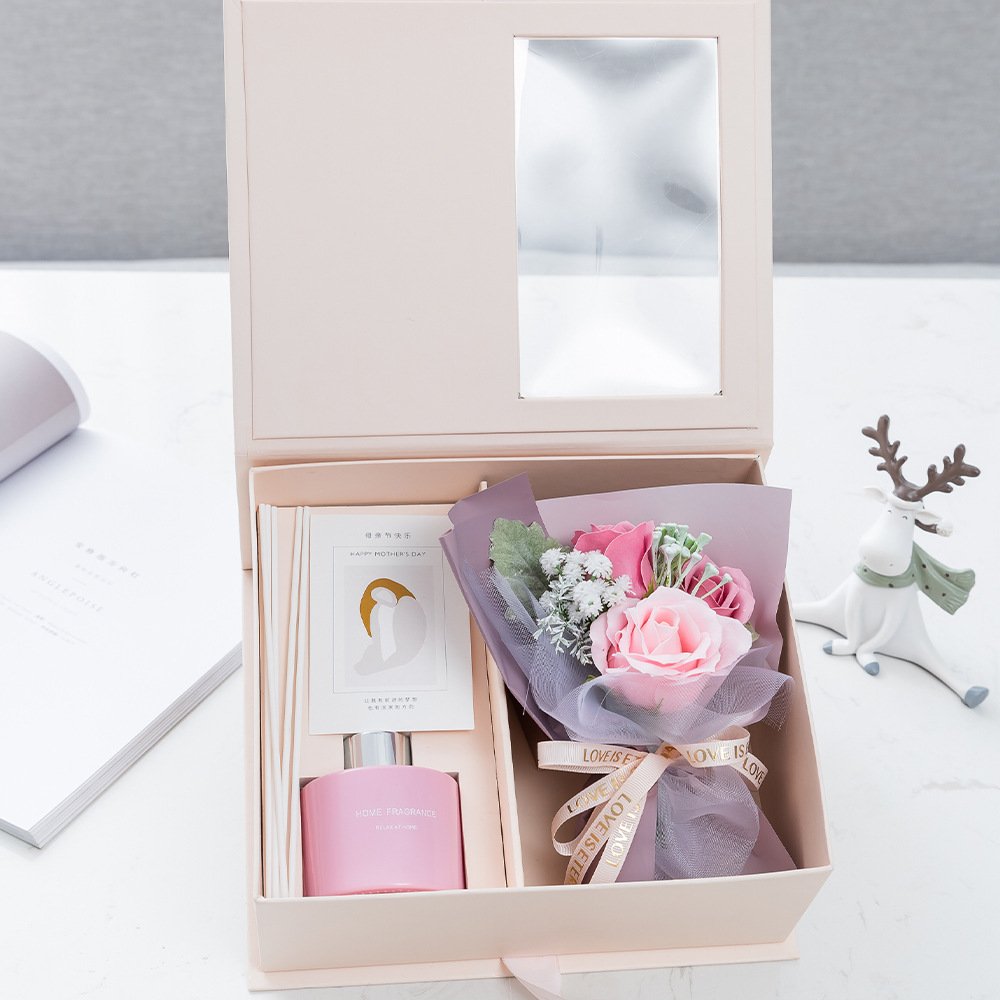 Promotional Valentine's Day Birthday Creative Gift Of Rose Soap Flower With Fragrance Bouquet Gift Box
