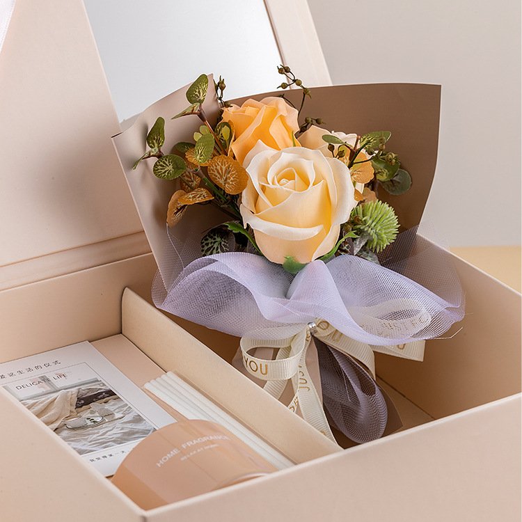 Promotional Valentine's Day Birthday Creative Gift Of Rose Soap Flower With Fragrance Bouquet Gift Box