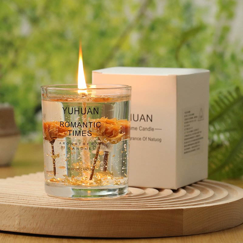 Luxury Design Multi Fragrance Natural Dried Flower Soy Wax Jelly Scented Candle In Wholesale Scented Luxury Jar Gift Set Candles