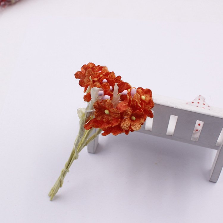 6pcs/ bouquet 12cm Artificial Mini Dried Flowers Bouquet Bridal Flowers