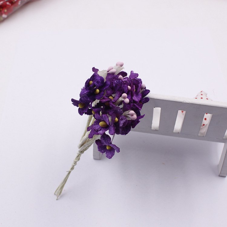 6pcs/ bouquet 12cm Artificial Mini Dried Flowers Bouquet Bridal Flowers