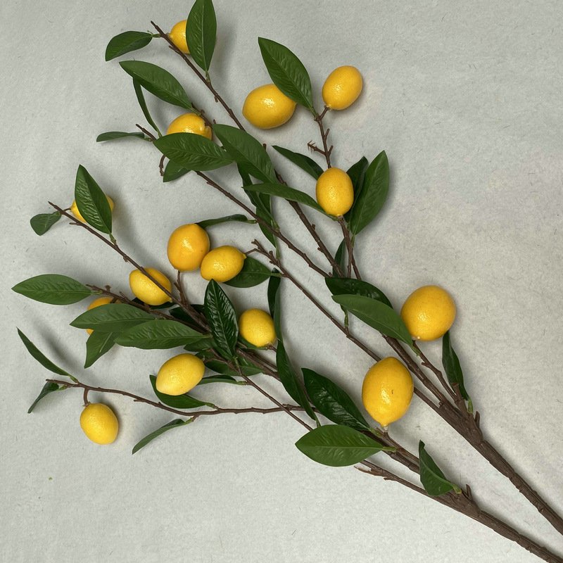 Artificial Lemon Branch Decor Fruit Stems Home Shop Restaurant Festival Decoration Wedding