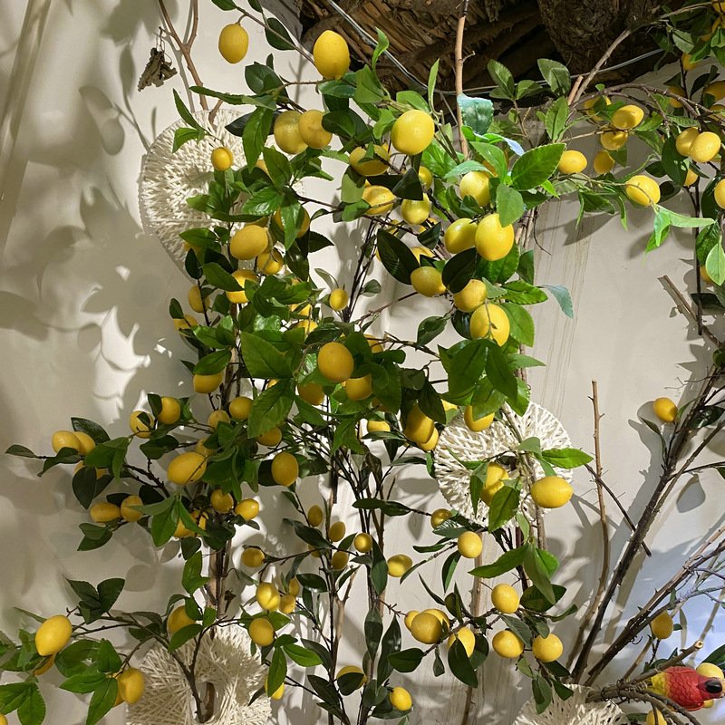 Artificial Lemon Branch Decor Fruit Stems Home Shop Restaurant Festival Decoration Wedding