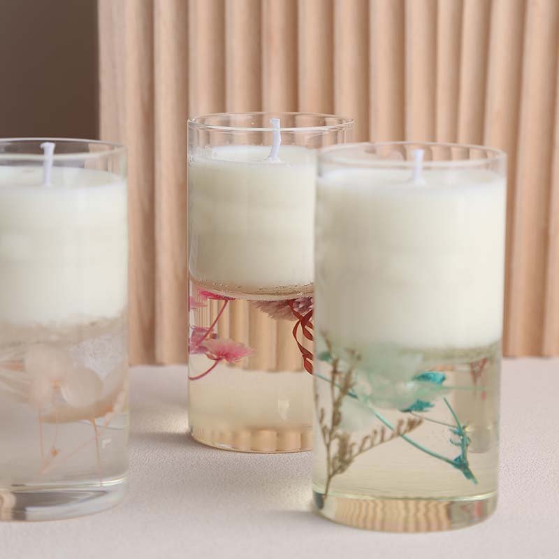Gifts Natural Essential Oil Aromatherapy Scented Candles Daroma Jar Jelly Candle With Organic Dried Flower