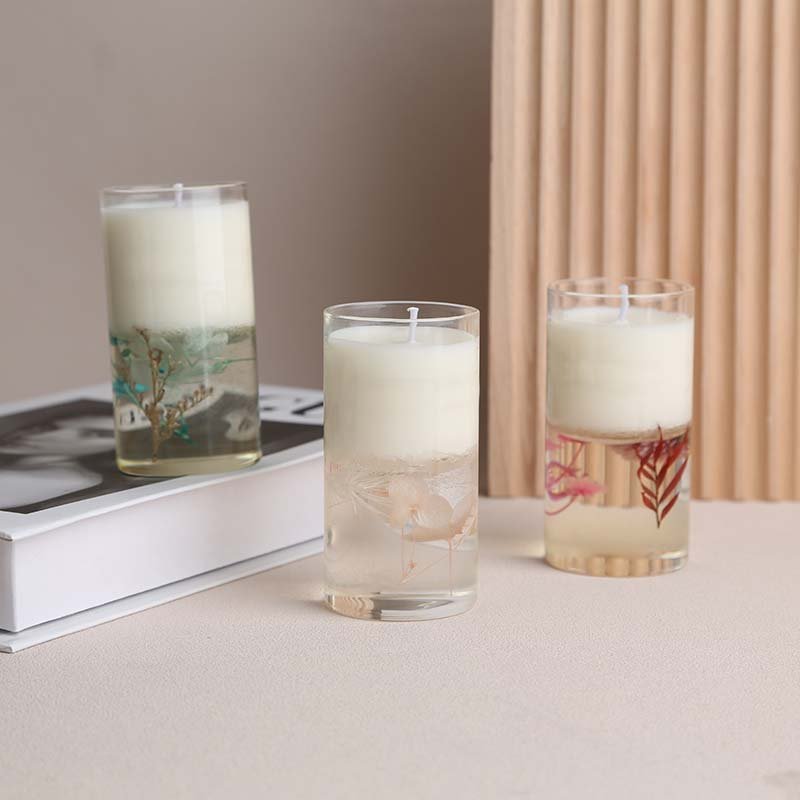 Gifts Natural Essential Oil Aromatherapy Scented Candles Daroma Jar Jelly Candle With Organic Dried Flower