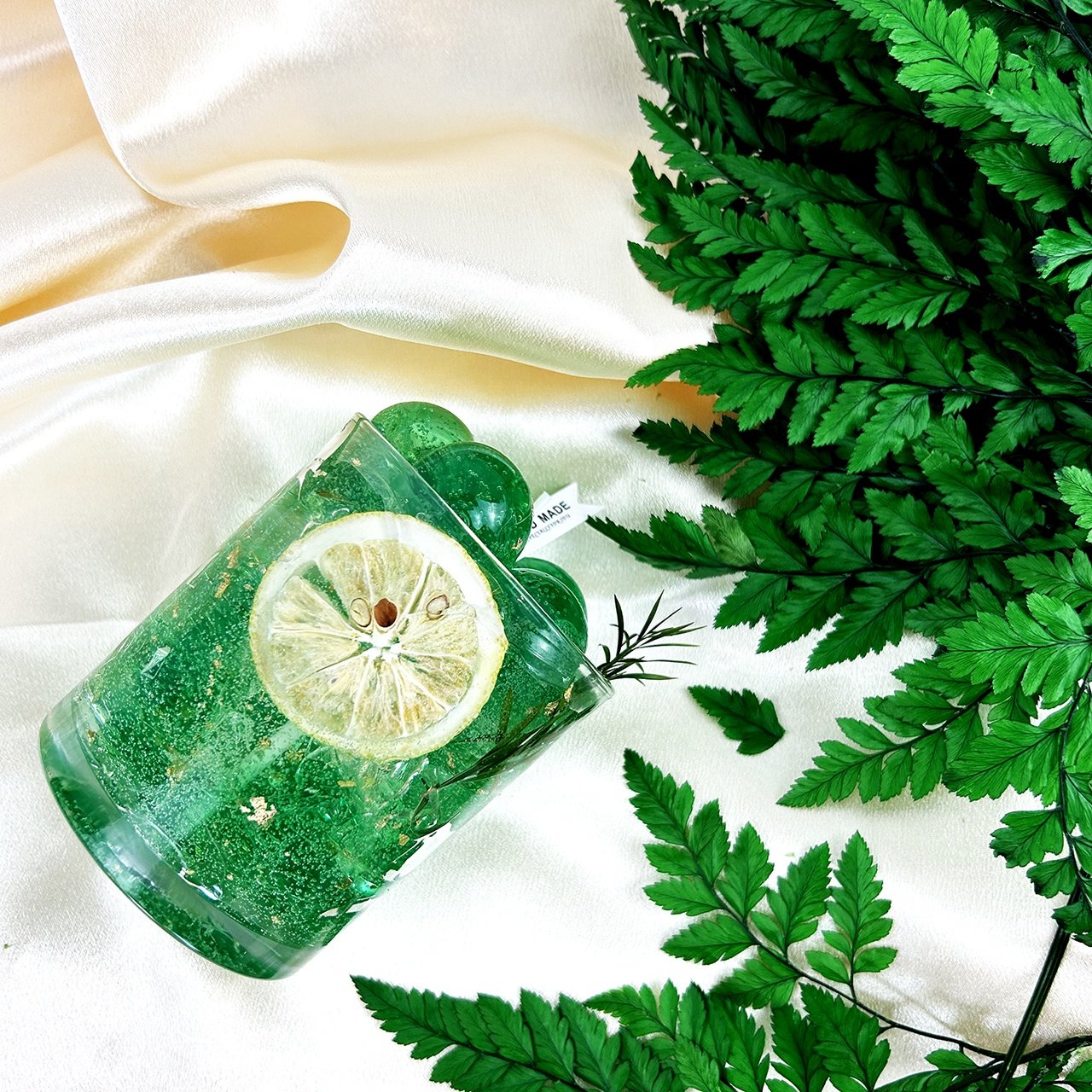 Customized Dried Flower art Jelly Gel Aromatherapy scented Candles in the clear candle jar