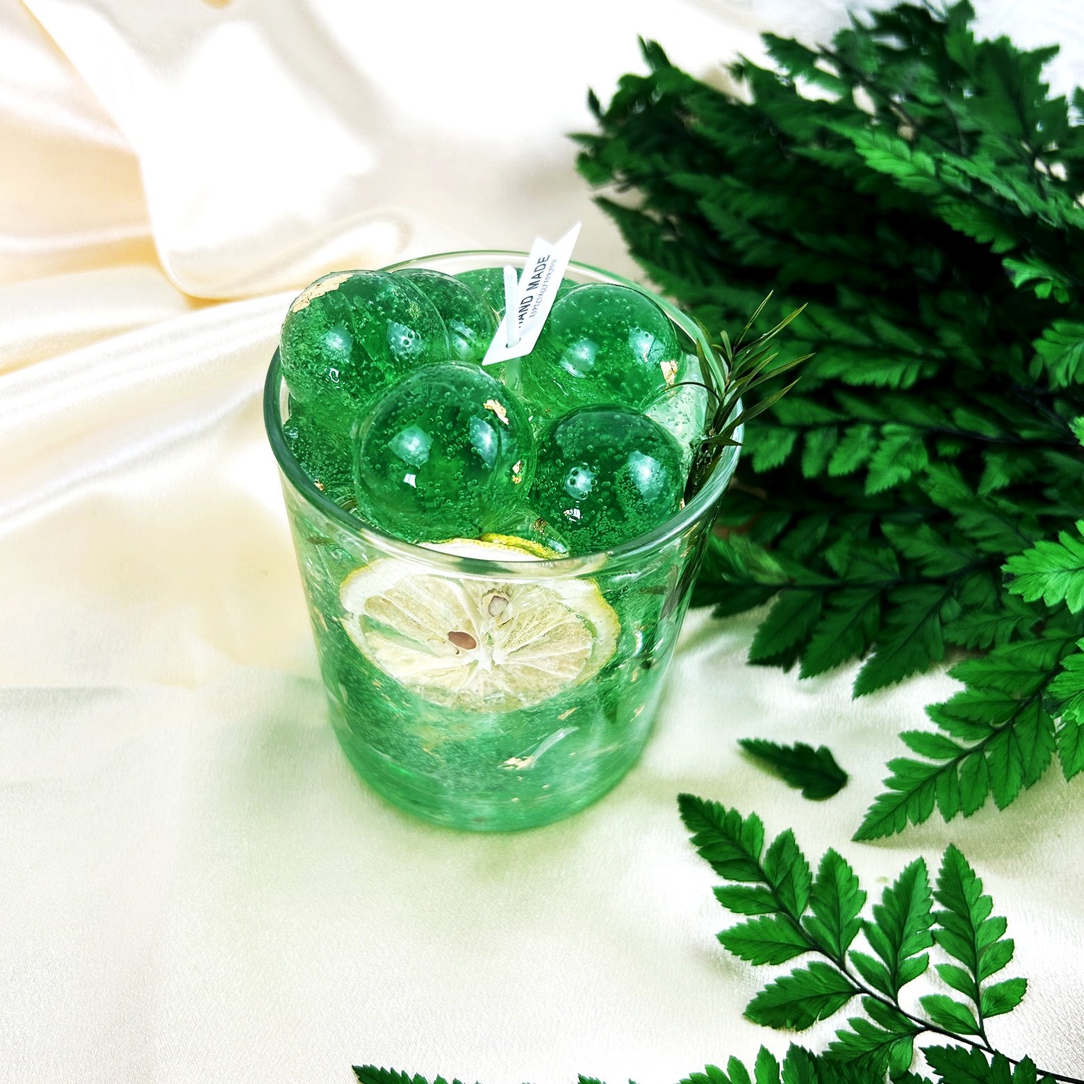 Customized Dried Flower art Jelly Gel Aromatherapy scented Candles in the clear candle jar