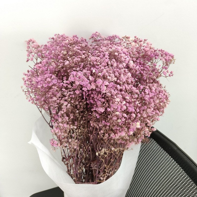 Wholesale Baby Breath Home Decorative Colorful Dried Artificial Flowers Boho Dried Flowers Bouquet Preserved Gypsophila Flower