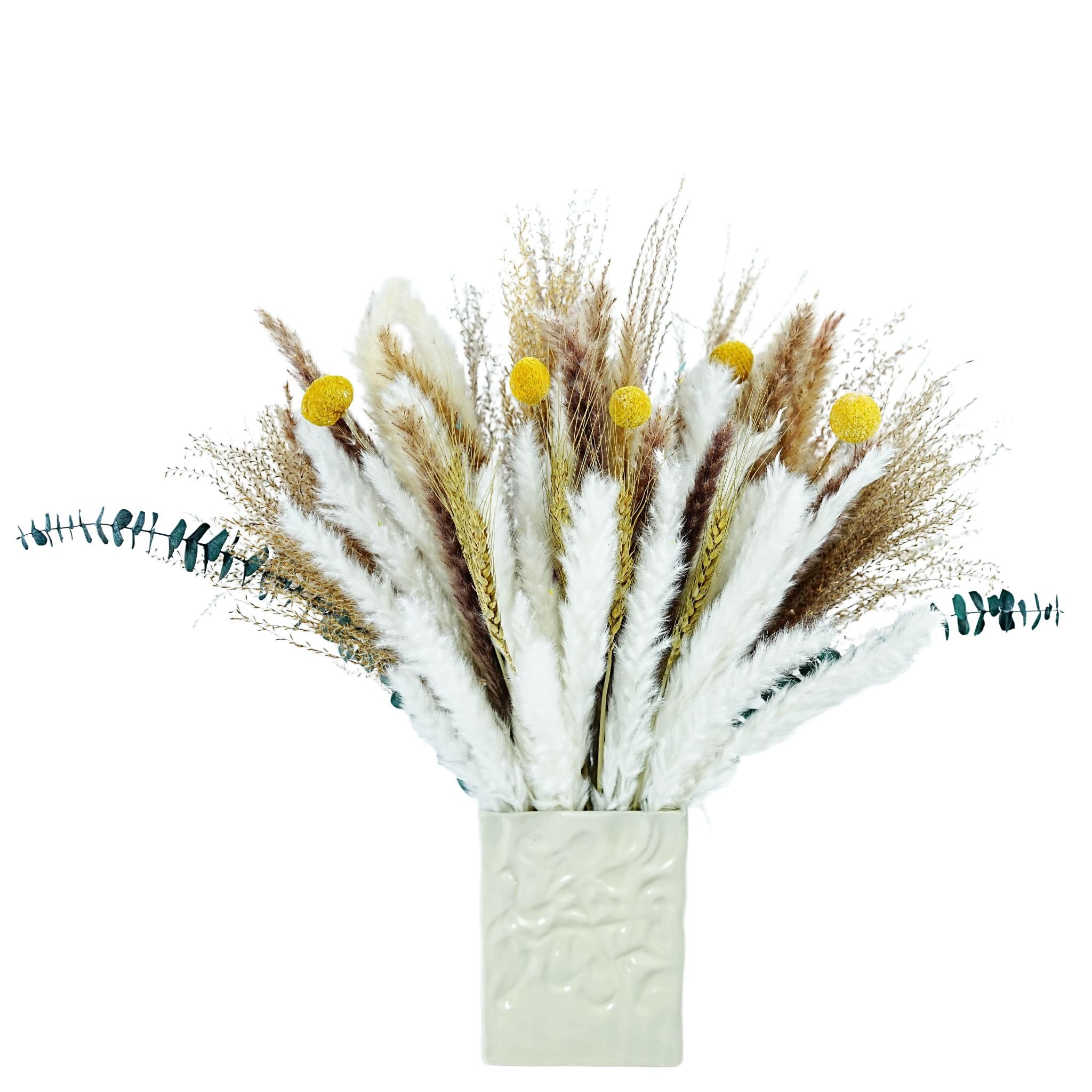 Wholesale Dried Pampas Grass Bouquet Rabbit Tail Natural Bouquet Fluffy Khaki Dried Flower Bouquet Pampas