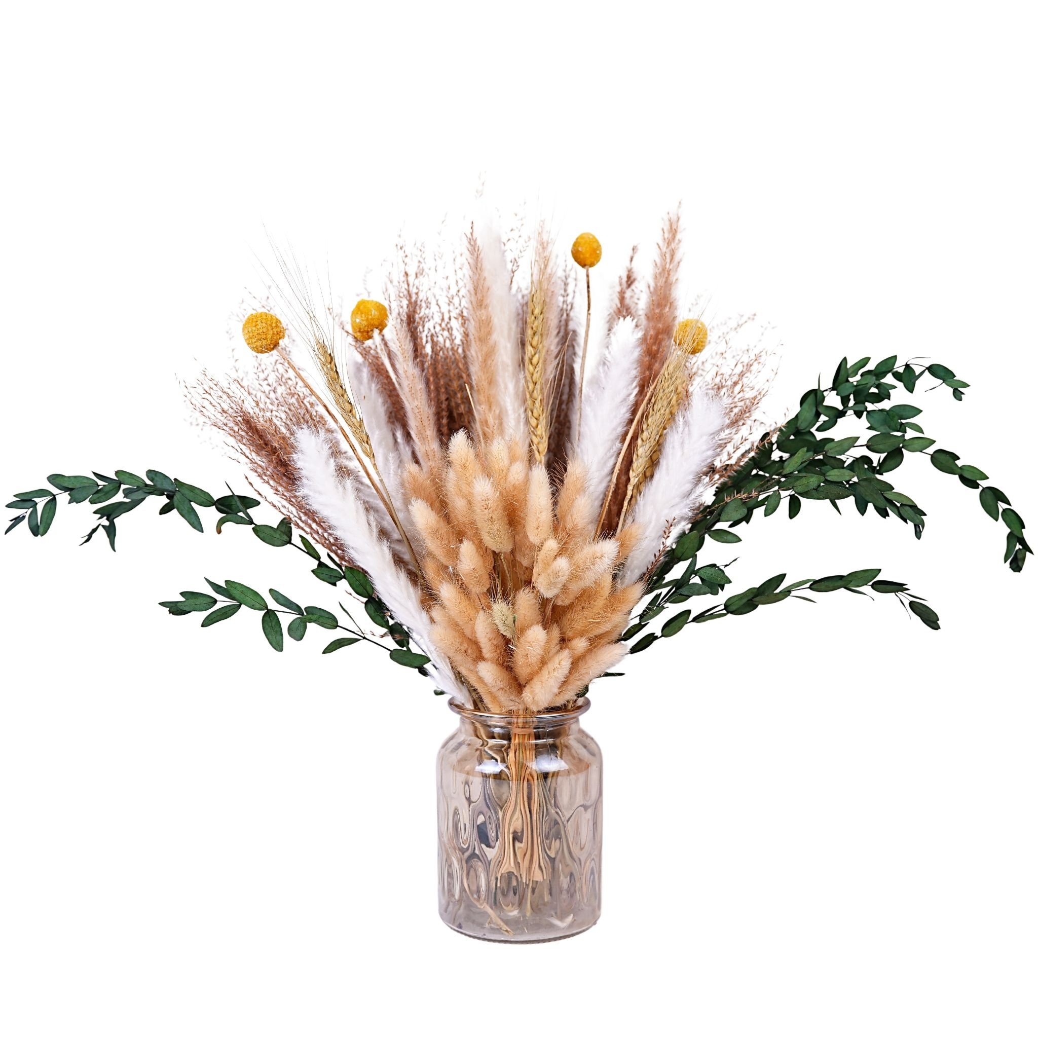 Wholesale Dried Pampas Grass Bouquet Rabbit Tail Natural Bouquet Fluffy Khaki Dried Flower Bouquet Pampas